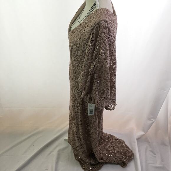 Blu Sage Sequin Gown Taupe 12 - Picture 8 of 16